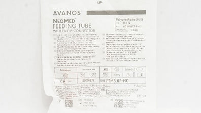 Avanos PFTM8.0P-NC NeoMed Polyurethane Feeding Tube w/EnFit Connector
